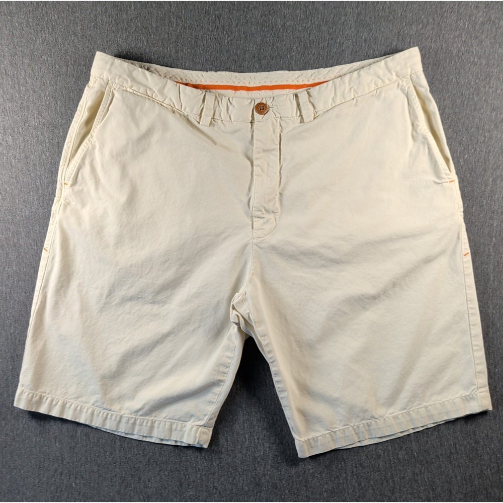 Tommy Bahama Men's Shorts Size 38 Pima Cotton Modal Off White Marlin Flat Front